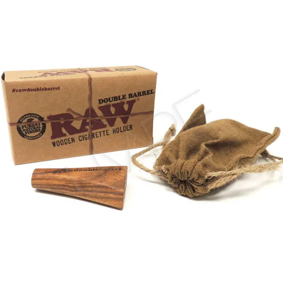 Фото - Мундштук RAW - Double Barrel Wooden Cigarette Holder - REG / 1.25