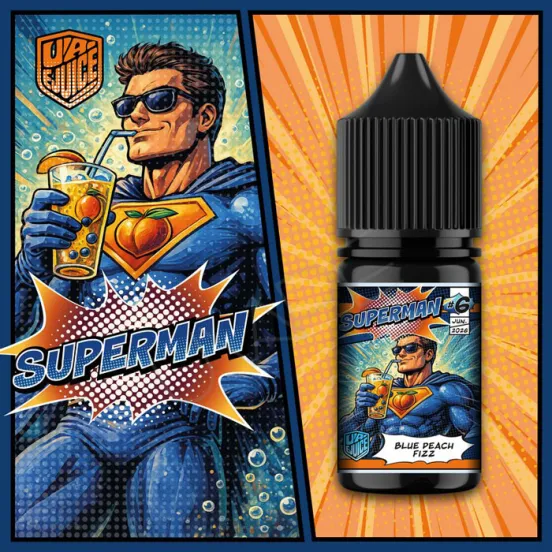 Фото - Ароматизатор Super Heroes Blue Peach Fizz 30 мл (зі смаком лимонаду із персика та чорниці)