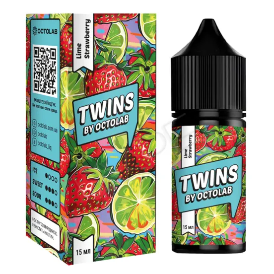 Фото - Ароматизатор Twins Lime Strawberry 30 мл (со вкусом лайма и клубники)