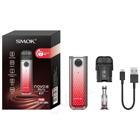 Фото - ПОД Smok Novo 4 Mini Pod Kit 900 mAh Red Stabilizing Wood